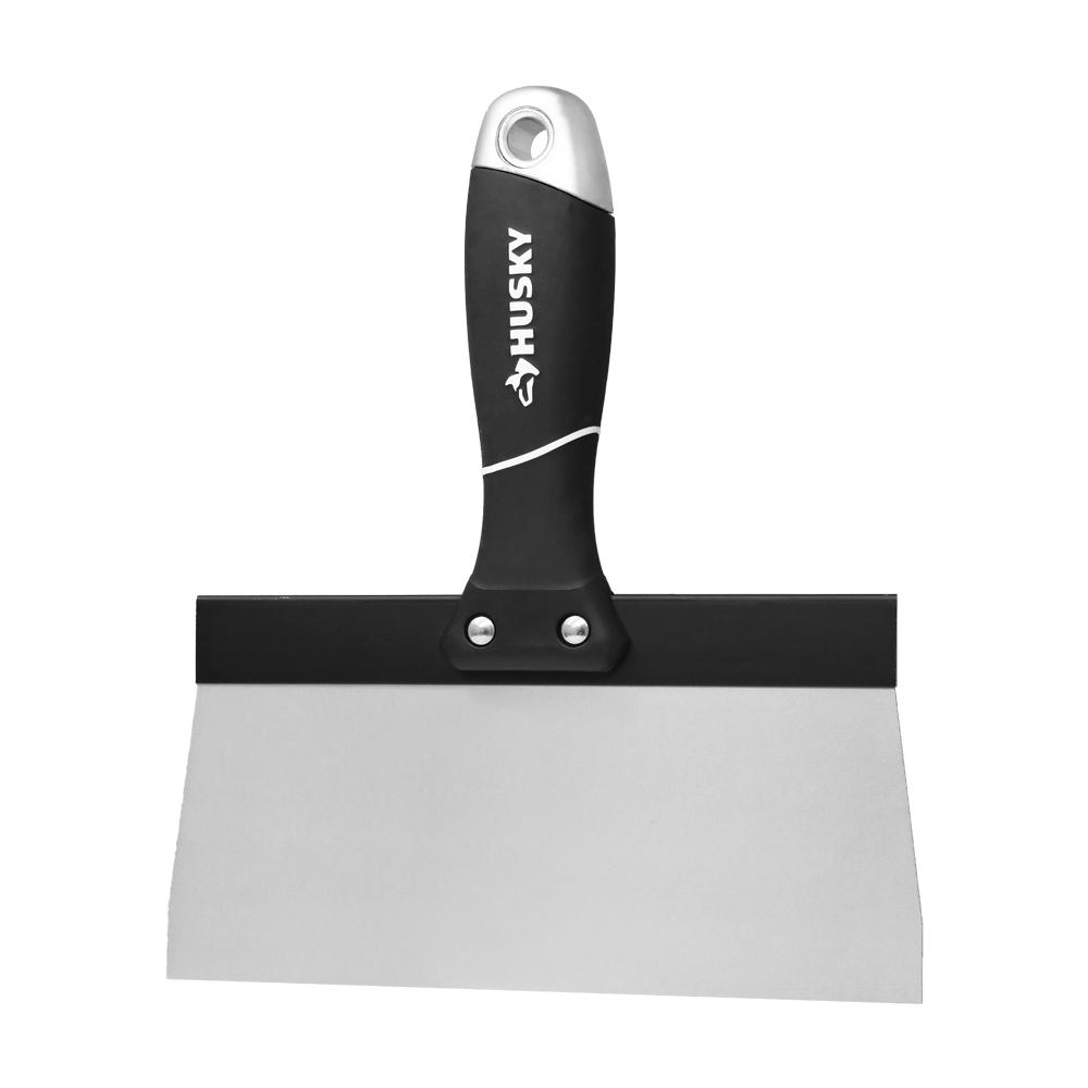 Husky 8 in. Stainless Steel Taping Knife with Soft Grip Handle82782