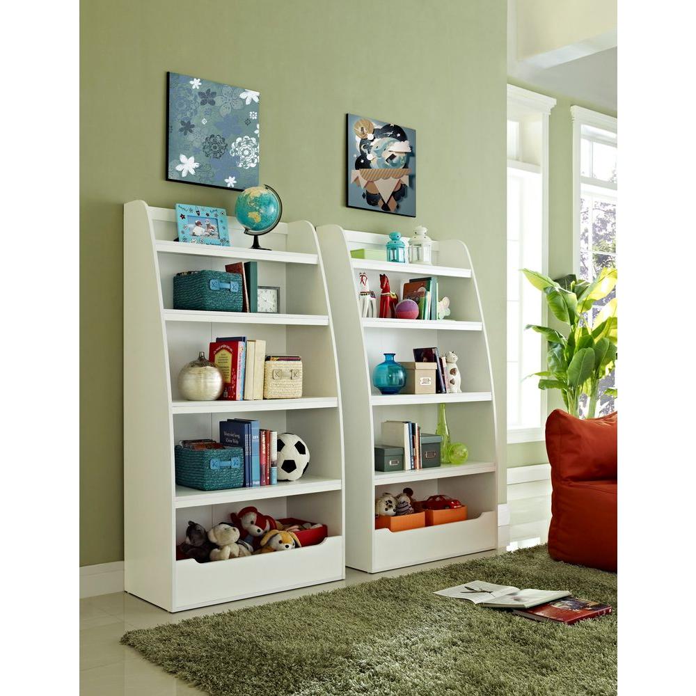 Ameriwood Home Neptune Kids White 4 Shelf Bookcase Hd50384 The