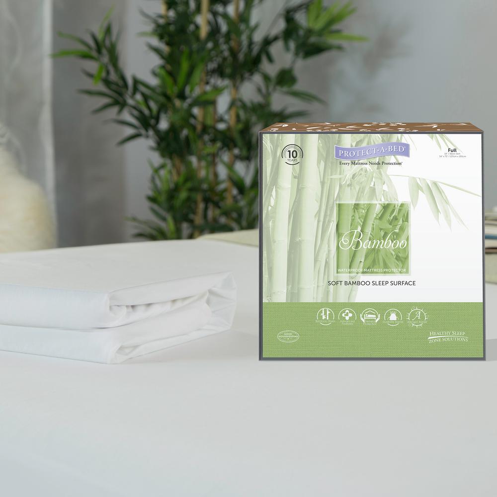 Protect A Bed Bamboo Cotton Blend King Mattress Protector Bam0142 Protect A Bed Bamboo Cotton Blend King Mattress Protector Bam0142 The Home Depot