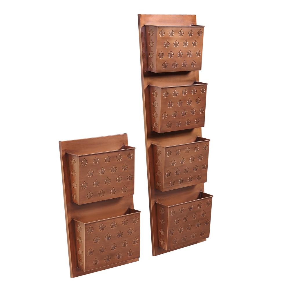 2 Slot Copper Fleur De Lis Decorative Wall File Storage Hanger
