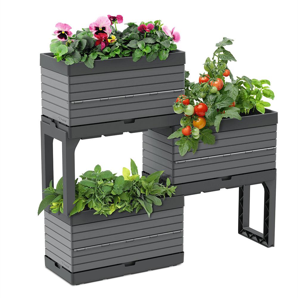 Southern Patio 22 in. x 11 in. x 15 in. FlexSpace Gray Resin Modular