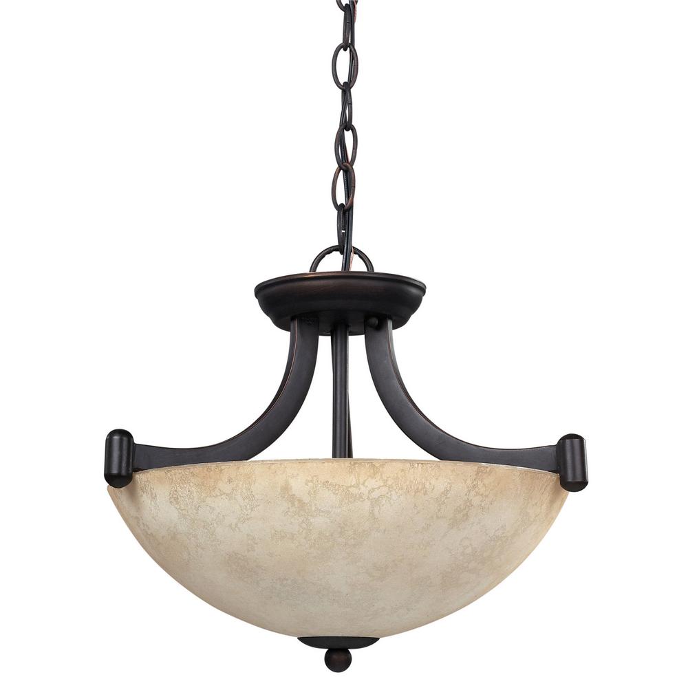 Canarm Warren 3 Light Rubbed Antique Bronze Chandelier With Tea Canarm Warren 3 Light Rubbed Antique Bronze Chandelier With Tea Stained Glass Shade