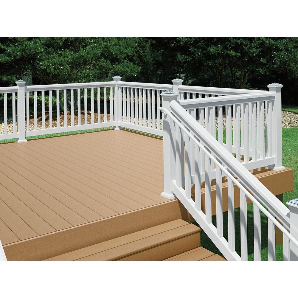 White Aluminum Post Return 90 Degree Durable Prefinished Hand Rail ...