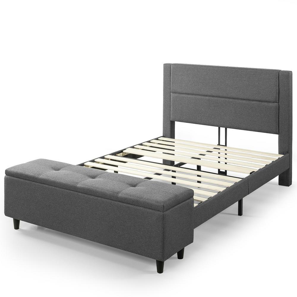 Zinus Wanda Platform Queen Bed With Storage Footboard Hd Stpb Q The Home Depot Zinus Wanda Platform Queen Bed With, Queen Size Platform Bed With Storage And Headboard