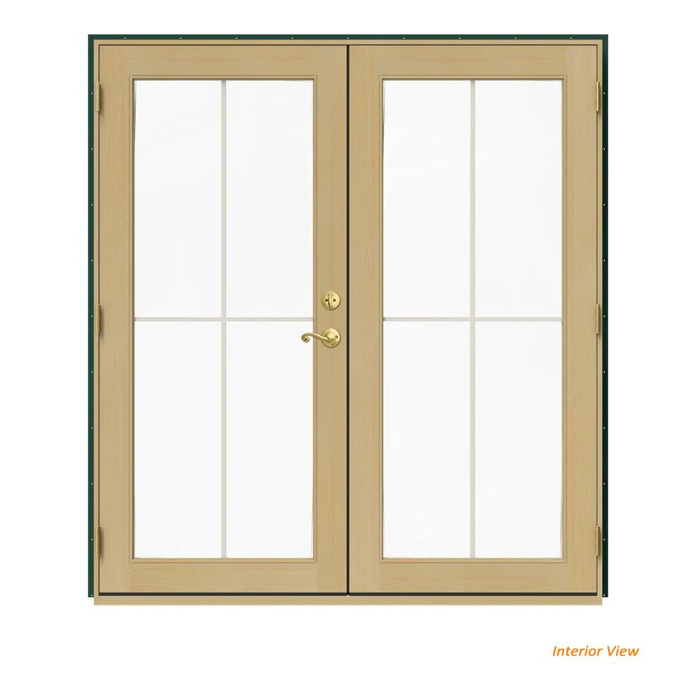 Right Hand Inswing French Patio Door Doors Exterior W 2500 Green Clad Wood Right Hand