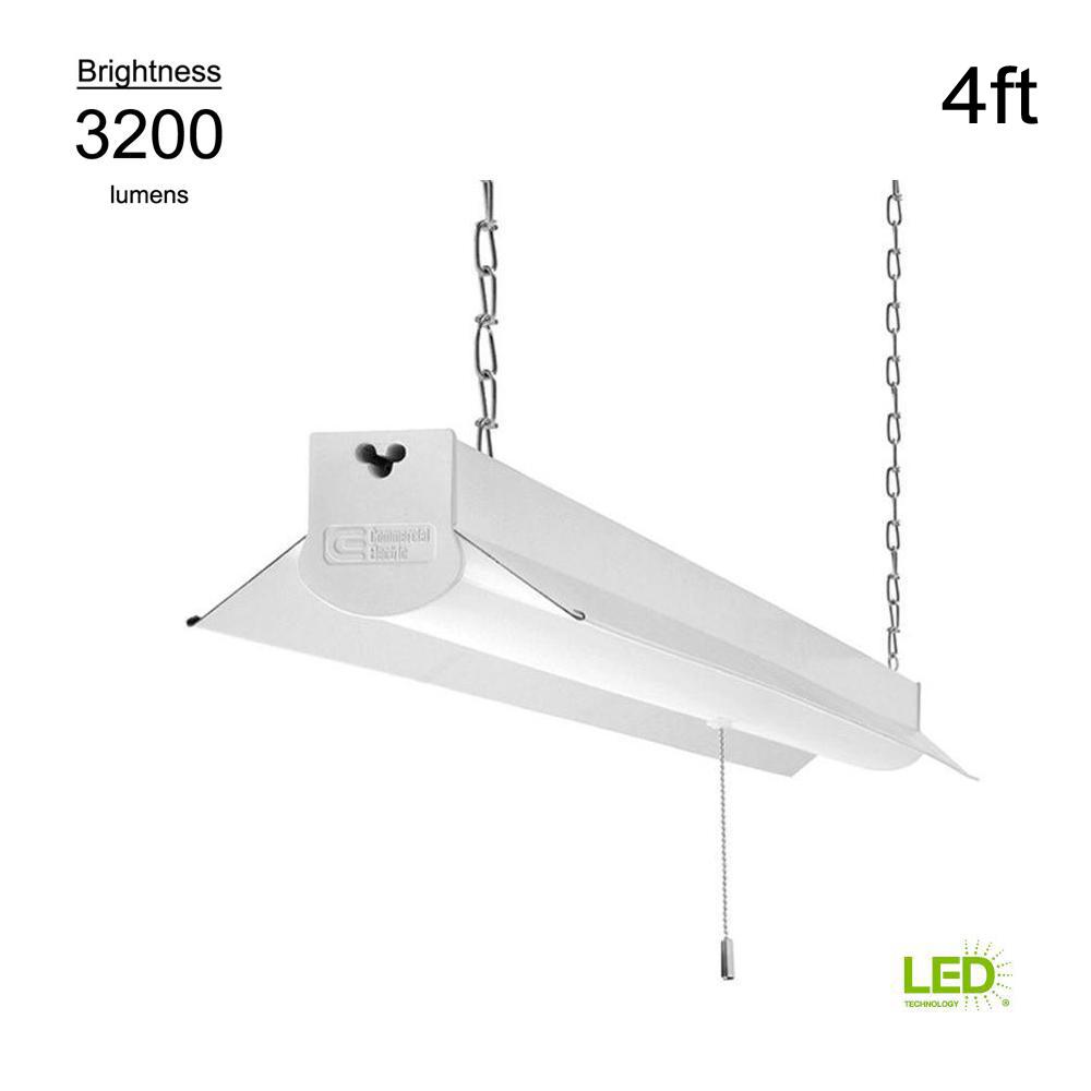 Commercial Electric 4000k 4 Ft White Integrated Led Linkable Commercial Electric 4000k 4 Ft White Integrated Led Linkable Light With 5