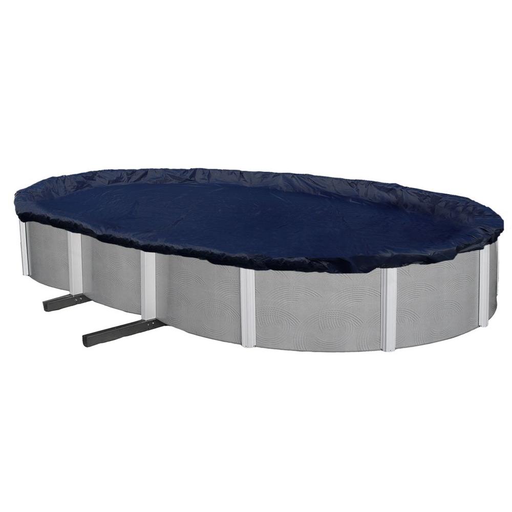Blue Wave 8-Year 18 ft. x 34 ft. Oval Navy Blue Above Ground Winter Pool Cover