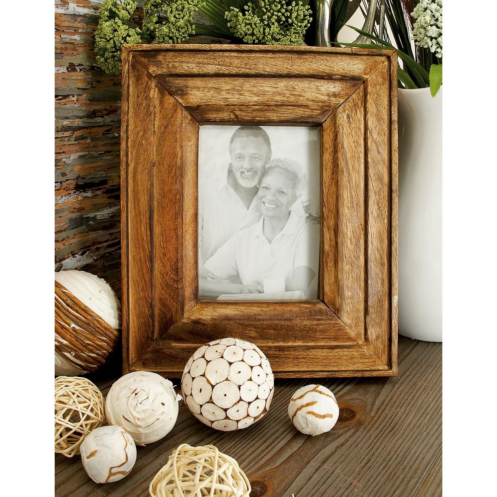 Oak Brown And Whitewash Multi Beveled Picture Frame Set Of 2