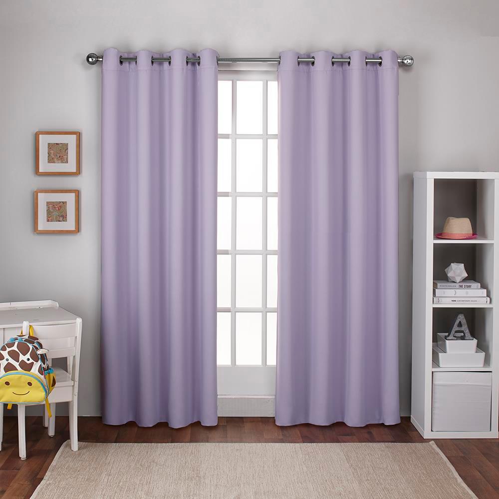 Textured Woven 52 in. W x 96 in. L Woven Blackout Grommet Top Curtain