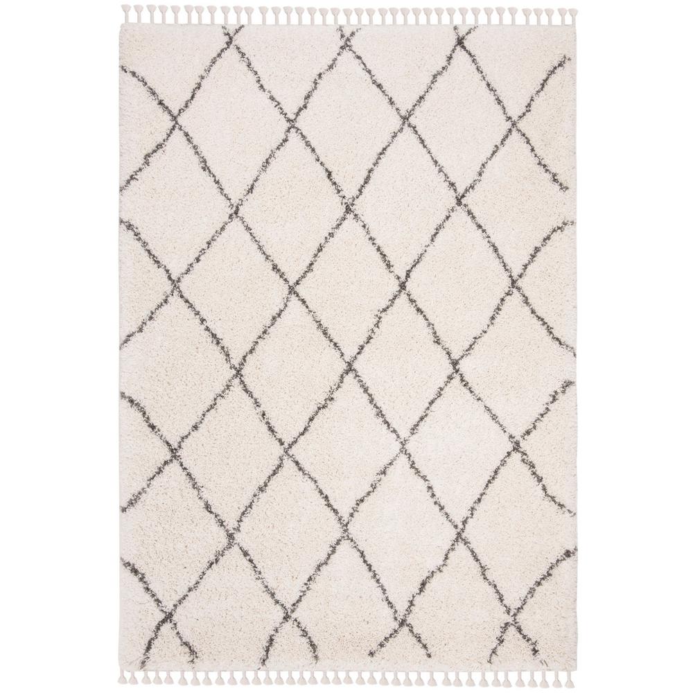 Safavieh Moroccan Fringe Shag Ivory Gray 5 Ft X 8 Ft Area Rug Mfg332a 5 The Home Depot