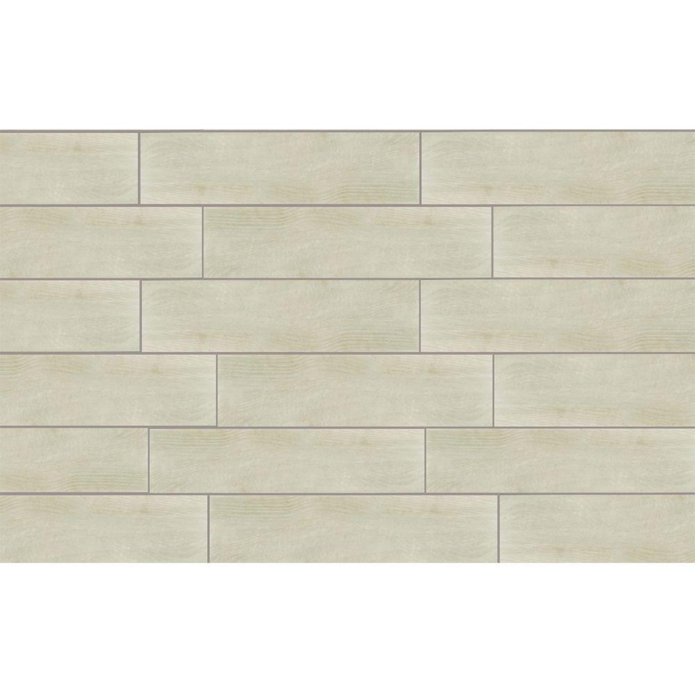 Textured Whitewood 6 In X 30 In Porcelain Floor And Wall Tile