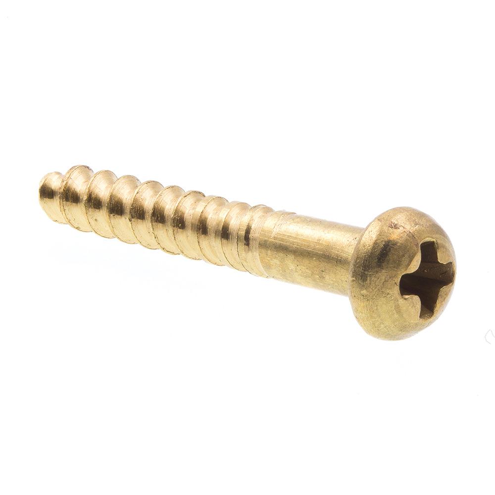PrimeLine 4 x 3/4 in. Solid Brass Phillips Drive Round Head Wood