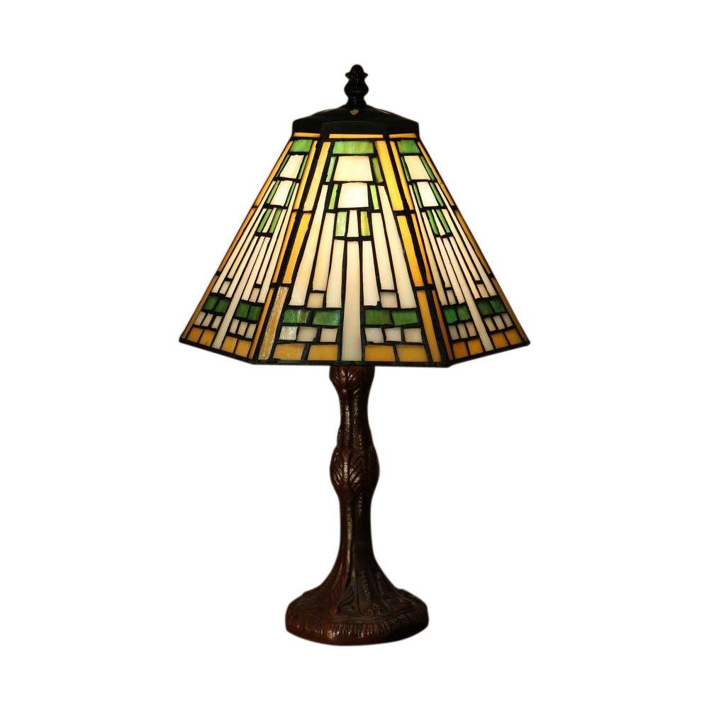 Kaye 16 In Bronze Indoor Style Table Lamp With Multi Color Bronze Indoor Style Table Lamp With Multi Color Shade