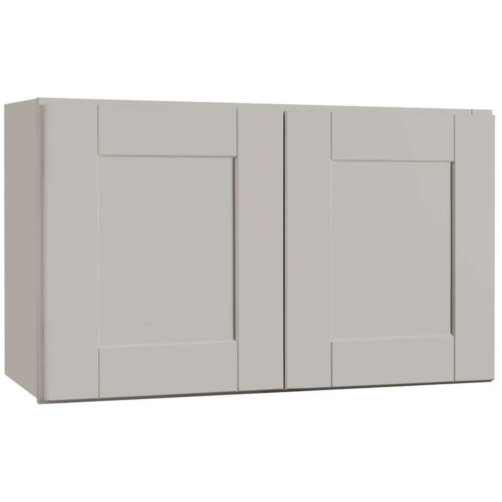 Create Customize Your Kitchen Cabinets Shaker Wall Cabinets In Dove   Dove Gray Hampton Bay Assembled Kitchen Cabinets Kw3018 Sdv 64 400 