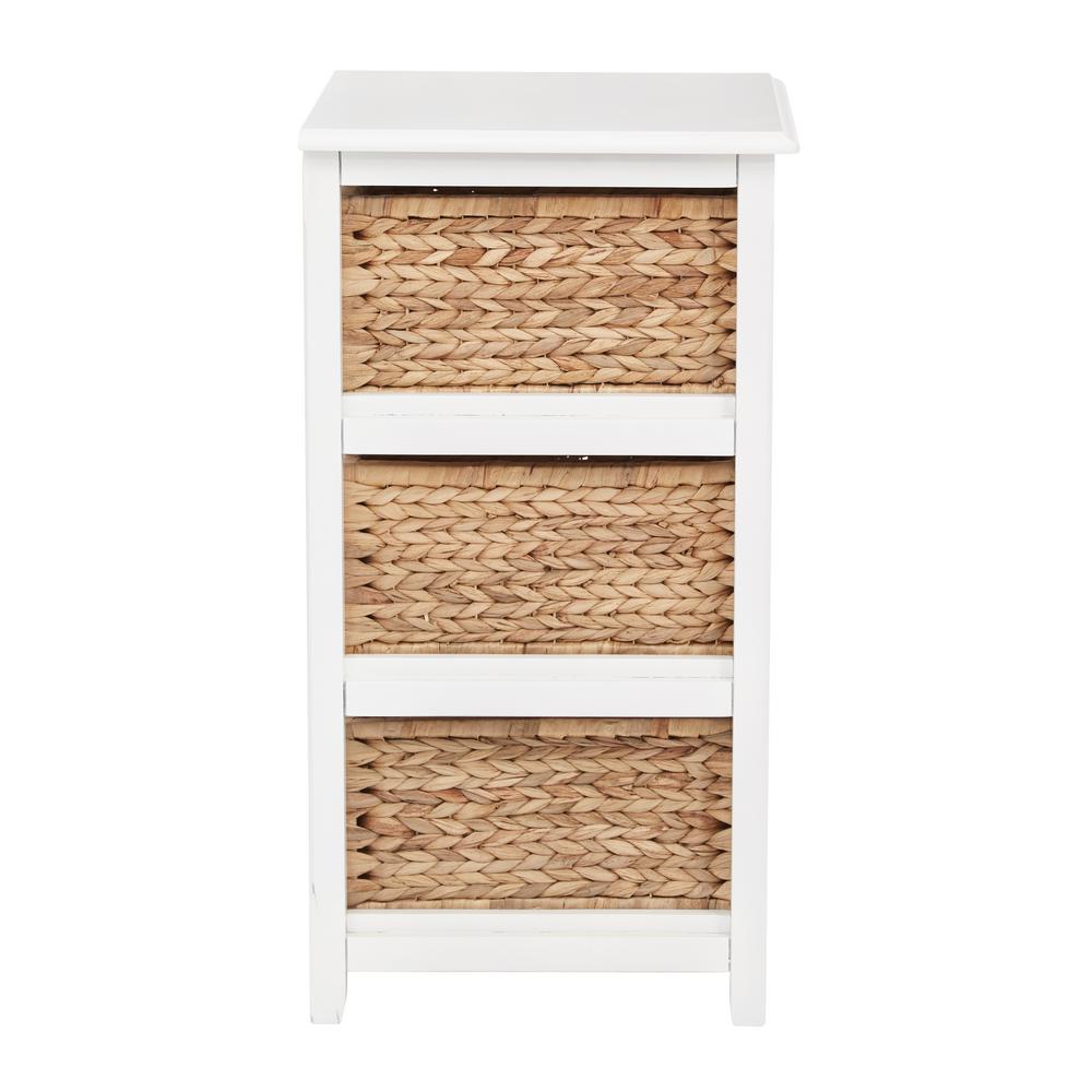 Osp Home Furnishings Seabrook White 3 Tier Storage Unit With