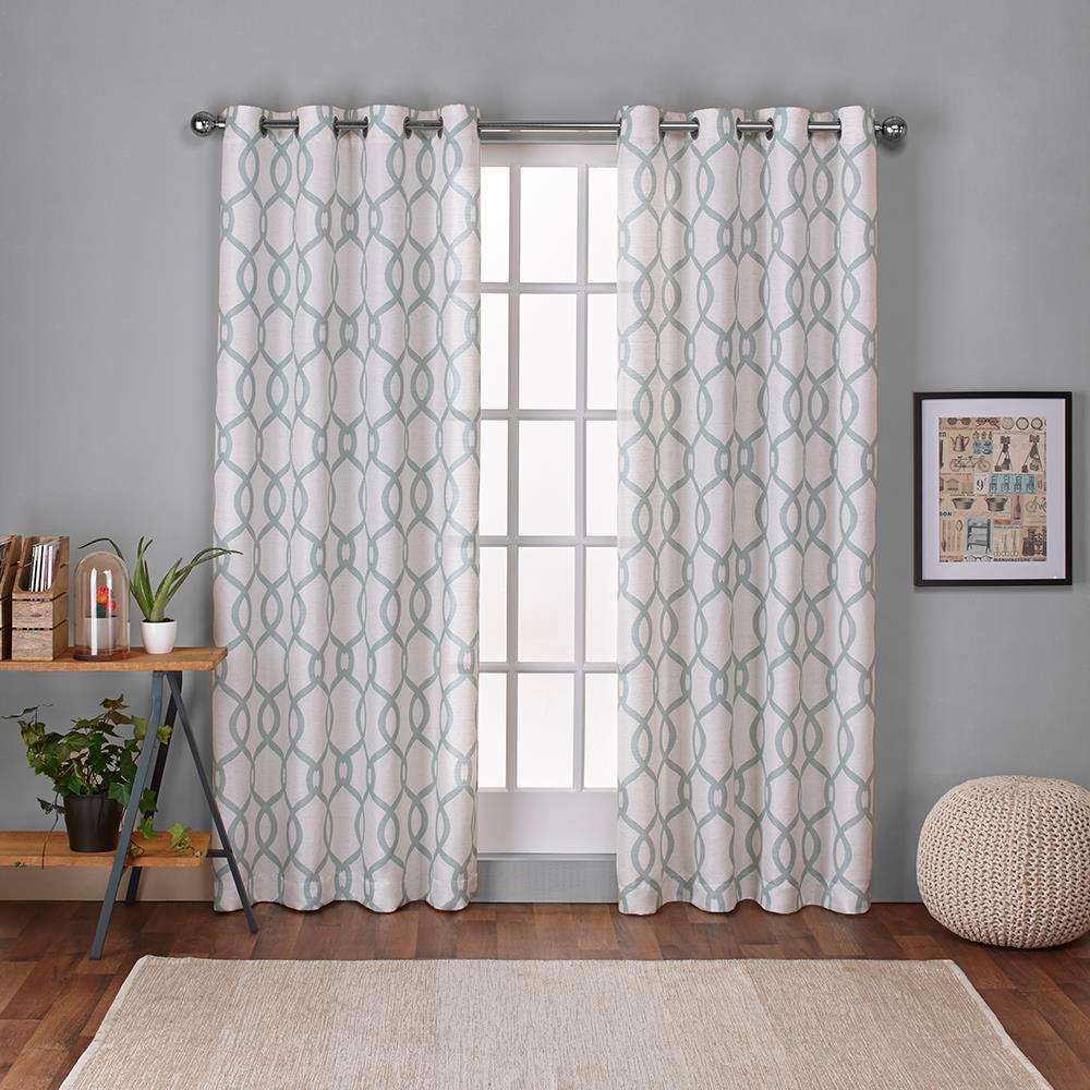 Kochi 54 in. W x 96 in. L Linen Blend Grommet Top Curtain Panel in
