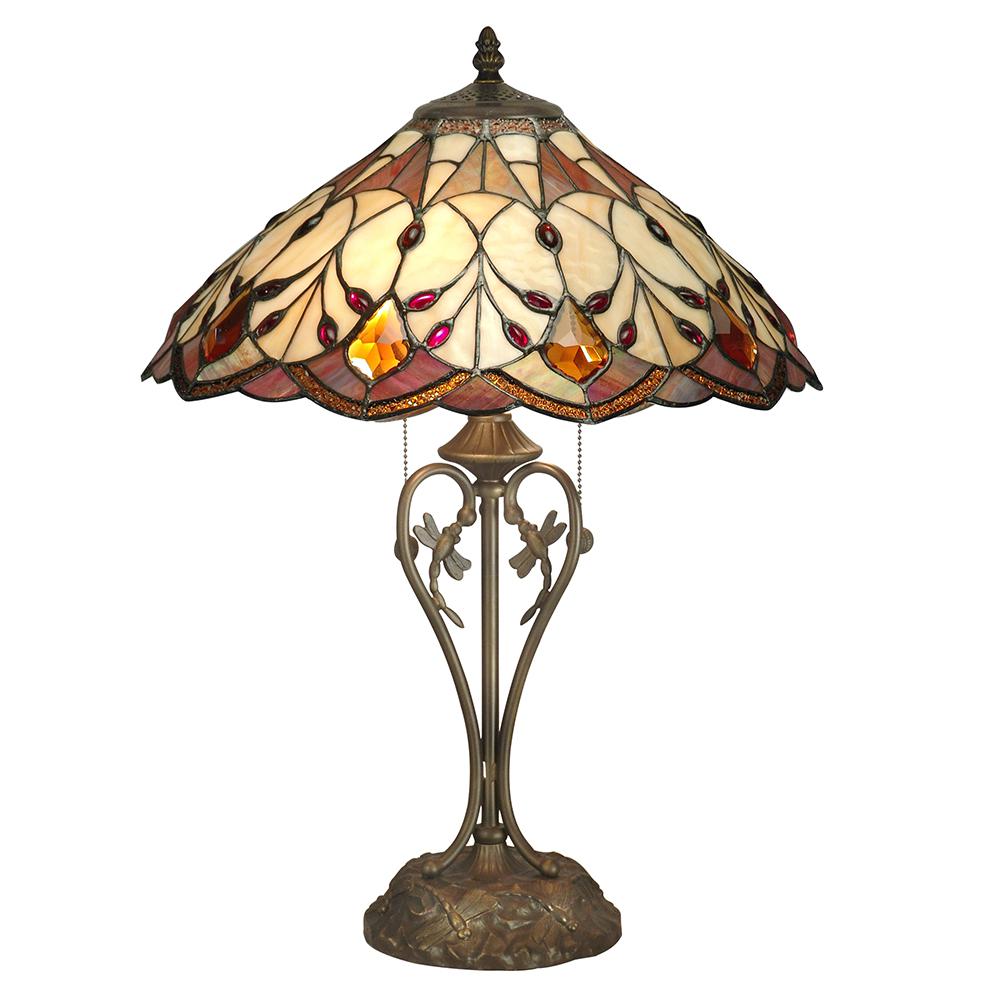 Dale Lamps Lighting The Home Depot Antique Bronze Marshall Table Lamp With Art Glass Shade