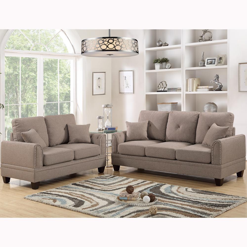 Venetian Worldwide Majella 2 Piece Coffee Sofa Set Vene F6509 The Venetian Worldwide Majella 2 Piece Coffee Sofa Set
