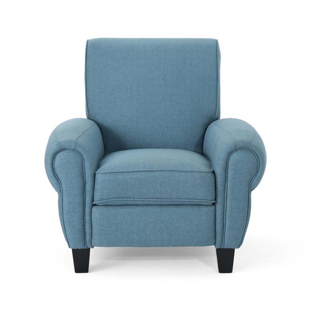 Noble House Del Monte Traditional Blue Fabric Push Back Recliner305847