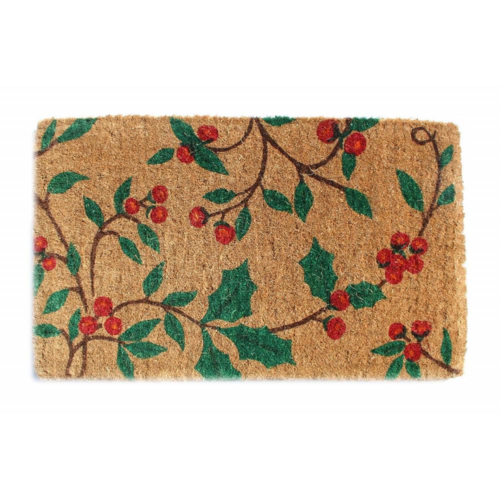 Imports Decor Traditional Coir Holly Princess 30 In X 18 In Natural Coconut Husk Door Mat 685tcm The Home Depot