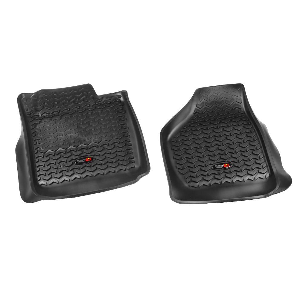 Rugged Ridge Floor Liner Front Pair Black 2008 2010 Ford F250 350