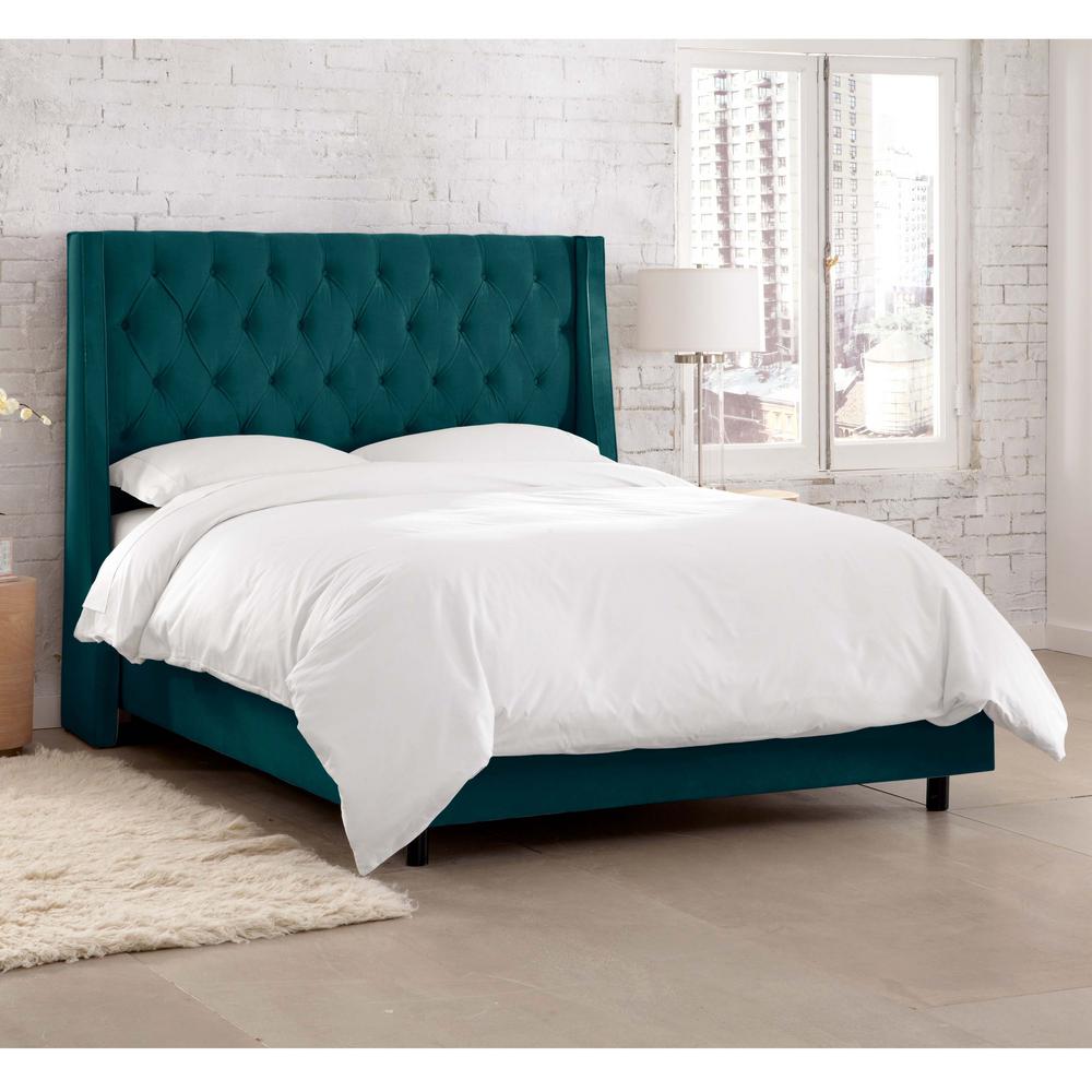 Willow Blue King Upholstered Bed-153BEDMSTPCC - The Home Depot