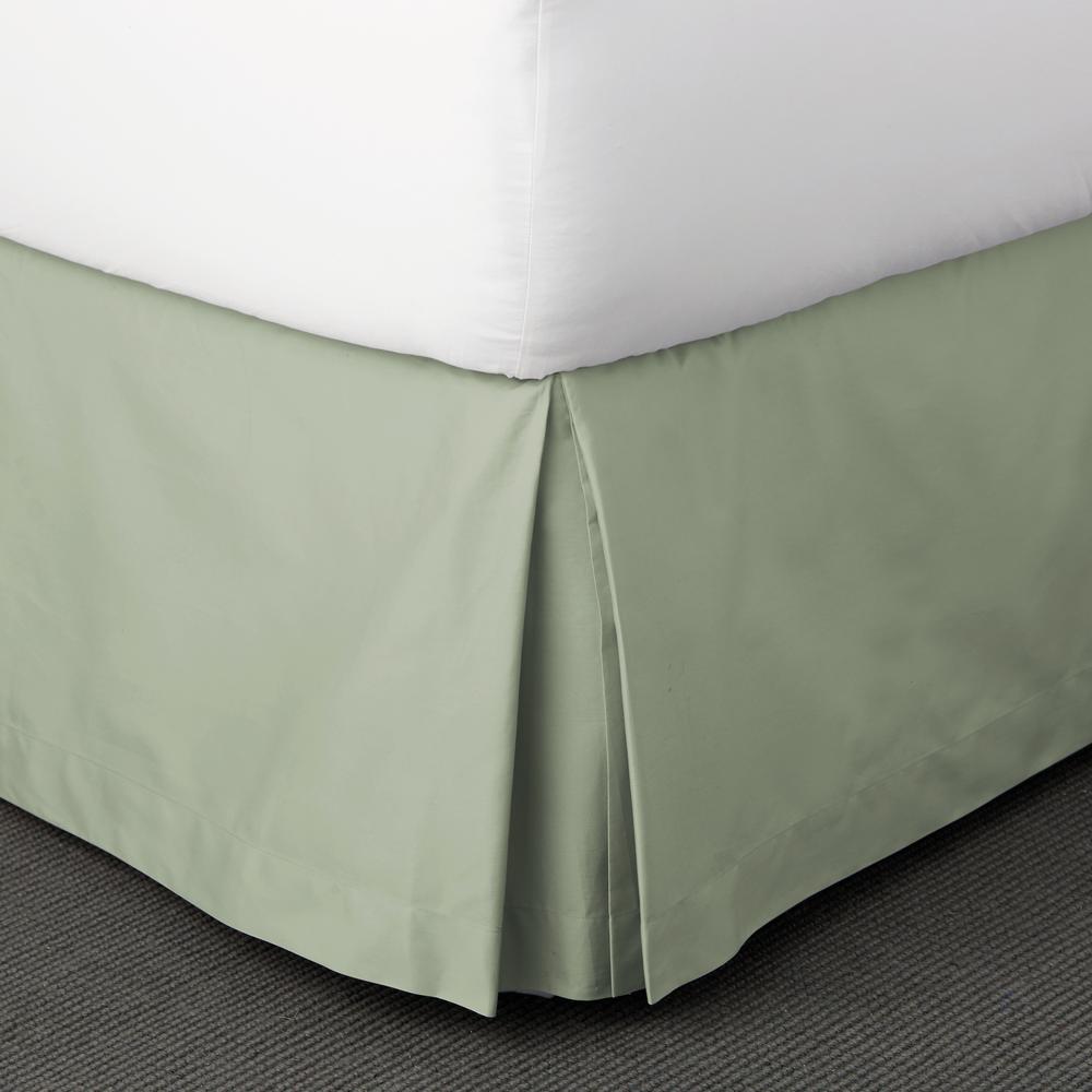 Classic Solid Sateen Sage Queen Bed Skirt