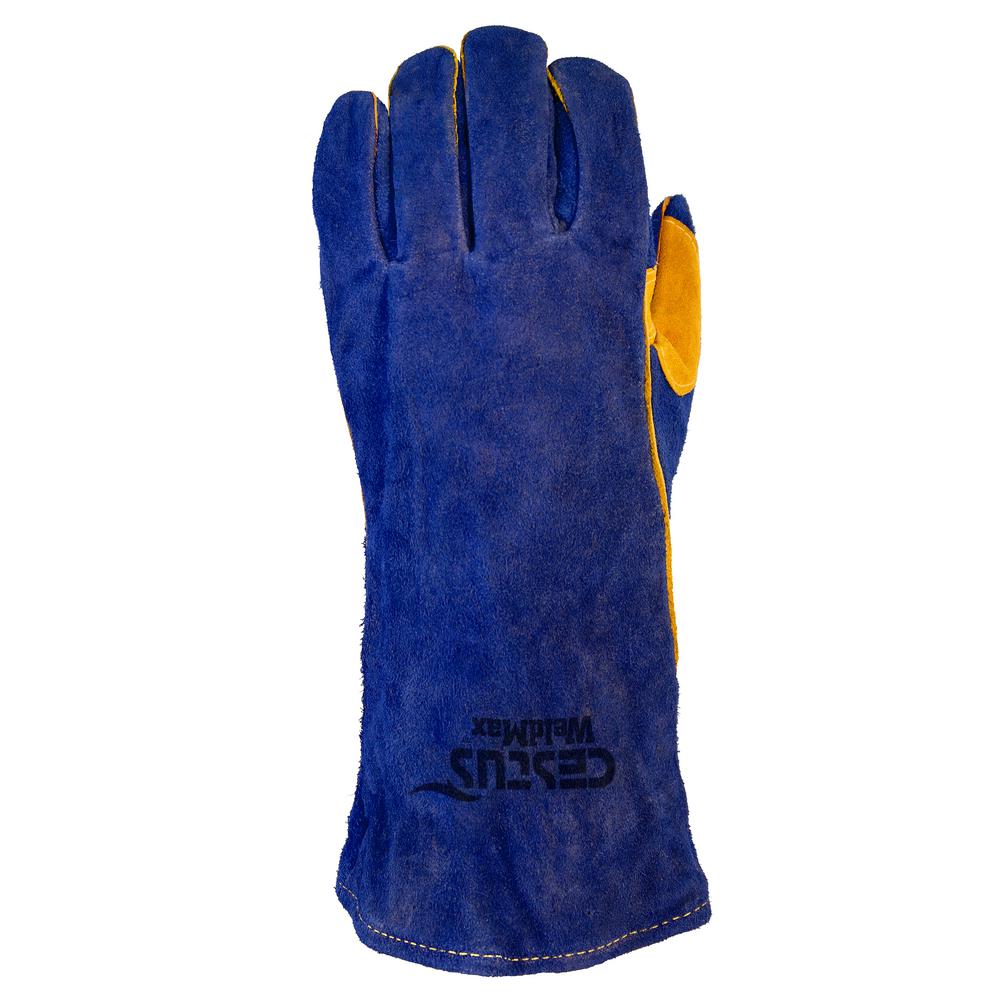 Cestus WeldMax - 7033 M Blue Leather Welding Glove - Medium