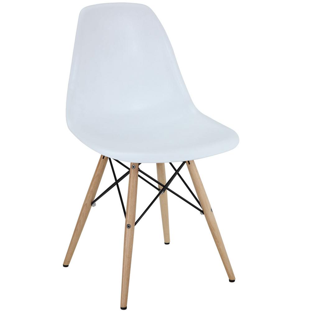 Modway Pyramid White Dining Side Chair Eei 180 Whi The Home Depot Modway Pyramid White Dining Side Chair