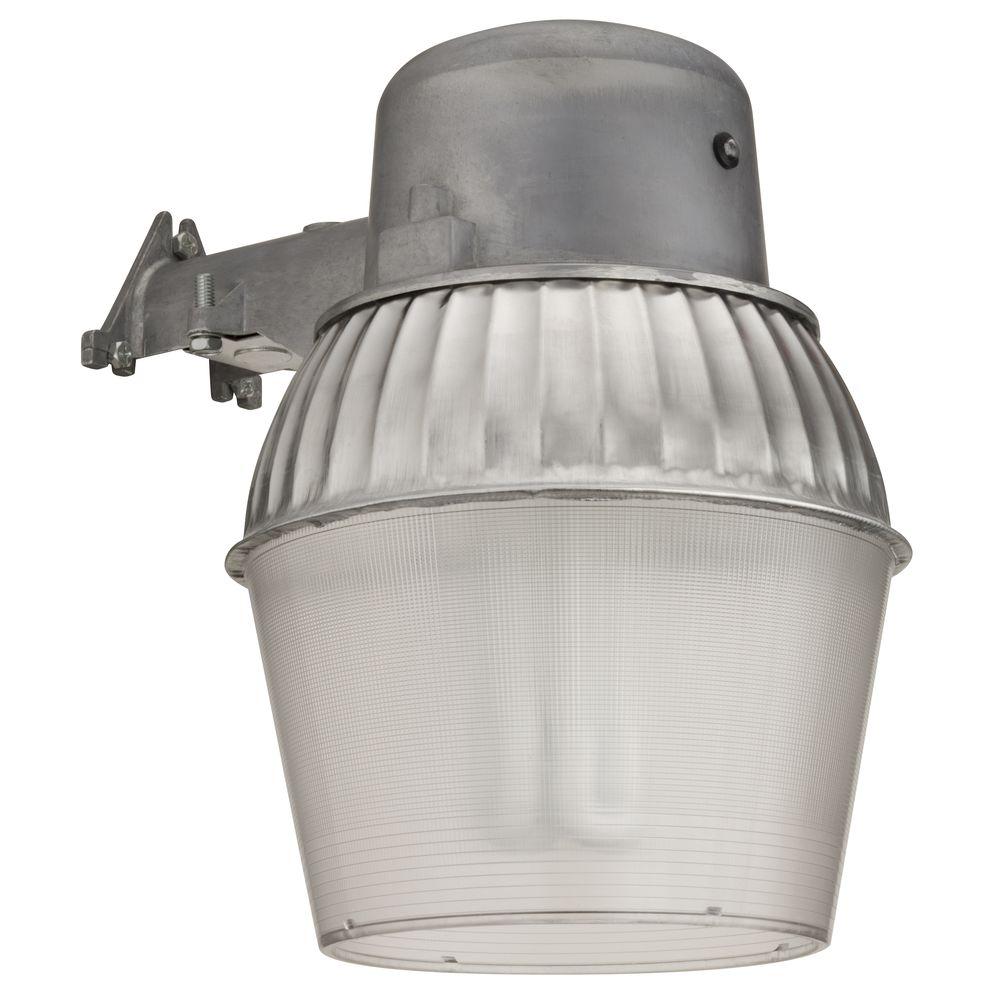 Lithonia Lighting 1 Light Gray Outdoor Compact Fluorescent Area 1 Light Gray Outdoor Compact Fluorescent Area With Dusk To Dawn Photocell