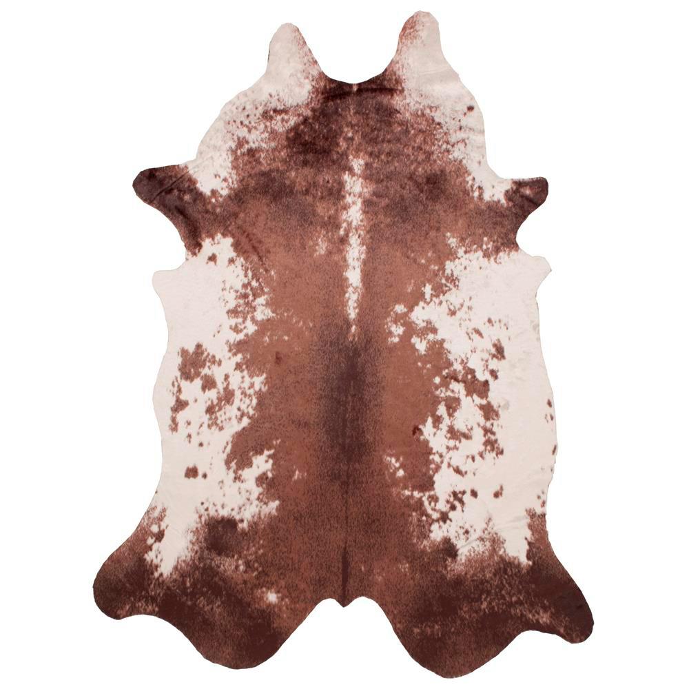nuLOOM Halina Faux Cowhide Brown 5 ft. x 7 ft. Shaped RugGLCA01A5067