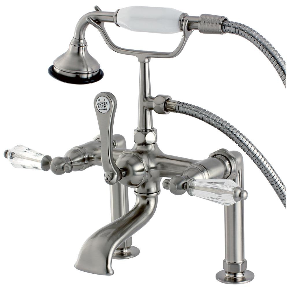 Kingston Brass Crystal Lever 3Handle DeckMount HighRisers Claw Foot