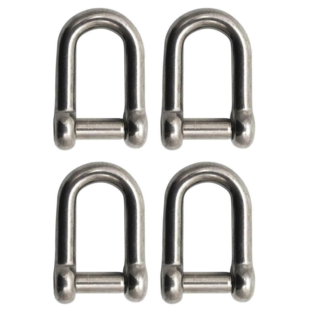 Extreme Max 3006.8402.4 Stainless Steel D Shackle with No-Snag Pin 4-Pack 1//2 1//2