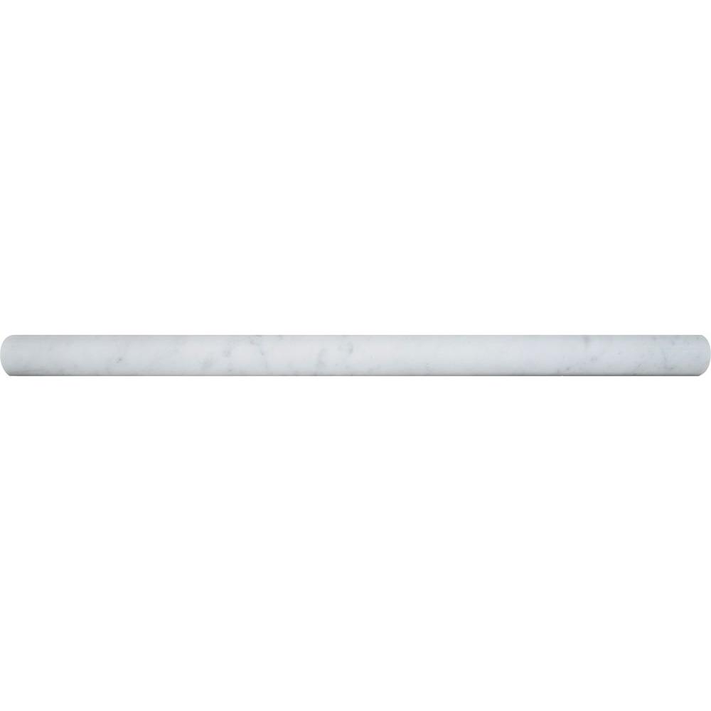 Msi Carrara White Pencil Molding 3 4 In X 12 Polished Marble Msi Carrara White Pencil Molding 3 4 In X 12 Polished Marble