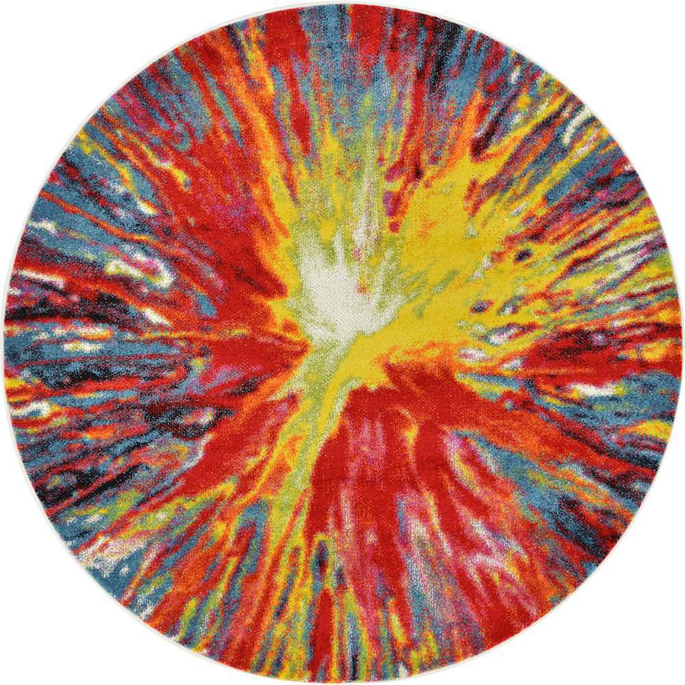 Unique Loom Lyon Ruby Multi 6 0 X Round Rug 3127430 The Home Lyon Ruby Multi 6 0 X Round Rug