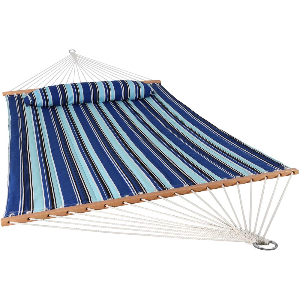 Sunnydaze Decor 11-3/4 ft. Quilted Double Fabric 2-Person Hammock in  Catalina Beach-LY-QFH-CB - The Home Depot