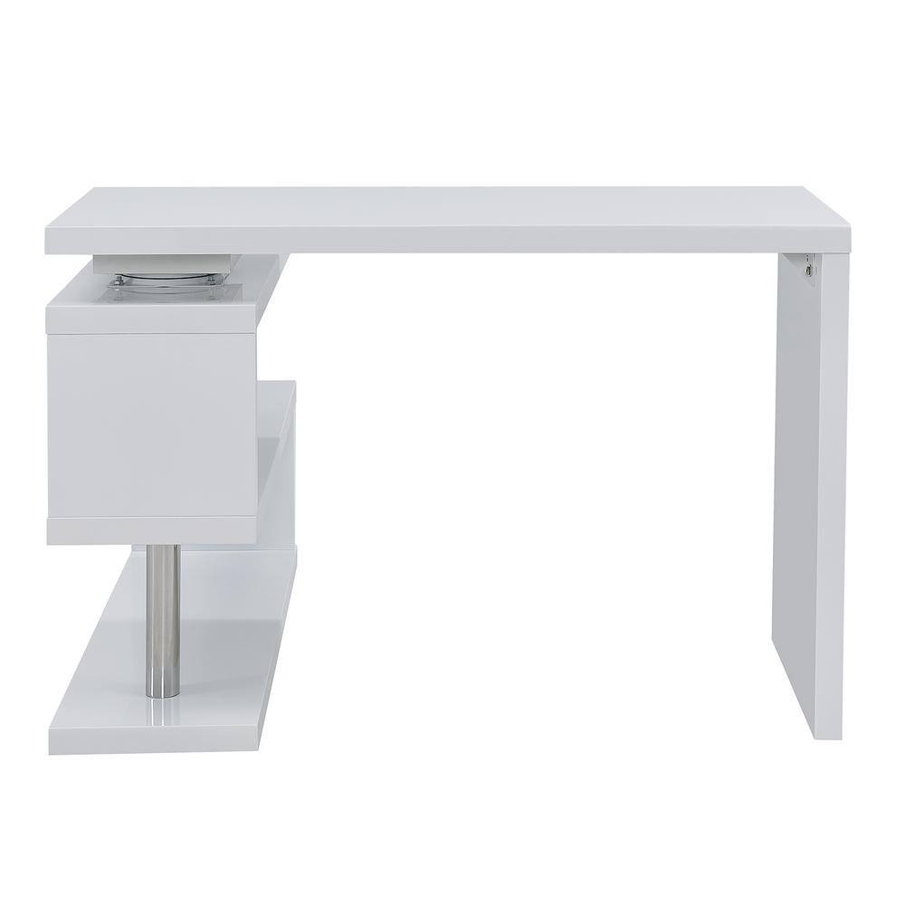 Southern Enterprises Camilla White Multifunctional Corner L Desk