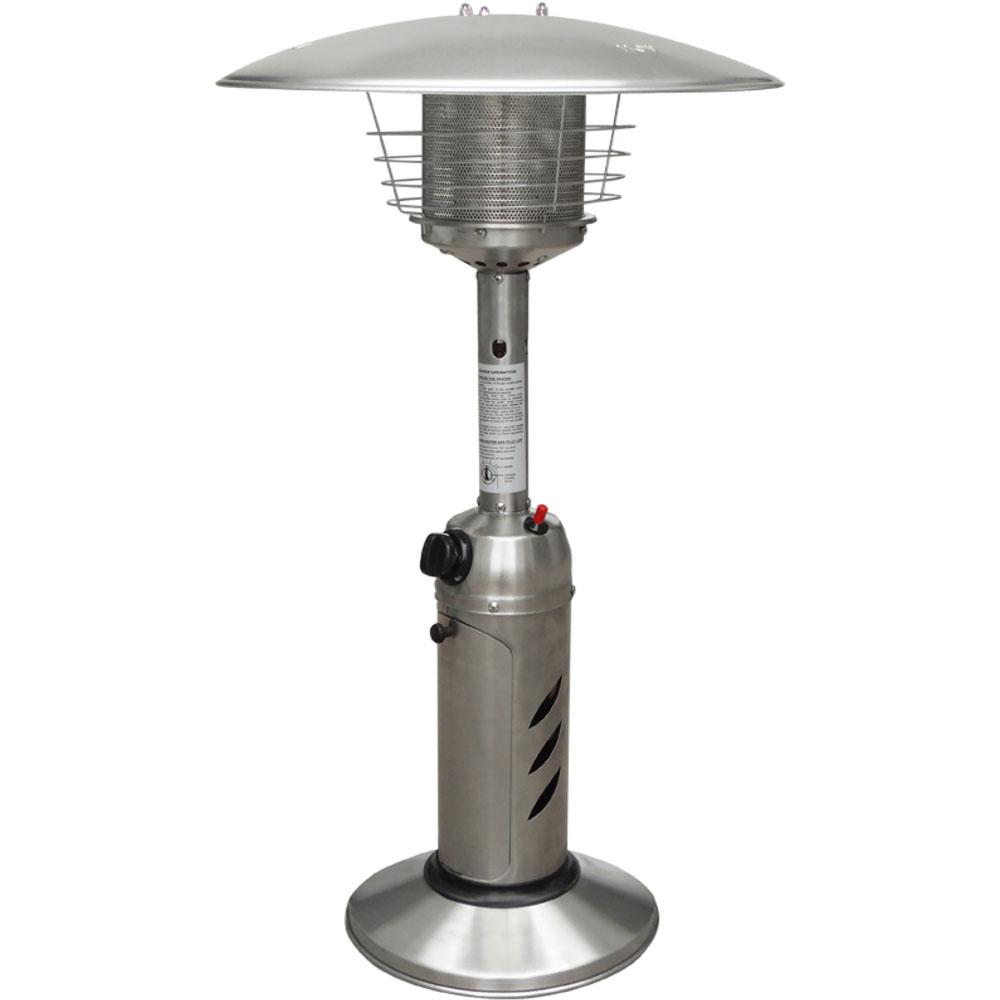 Hanover Mini Umbrella Tabletop 11,000 BTU Stainless Steel Propane Patio Heater by Hanover