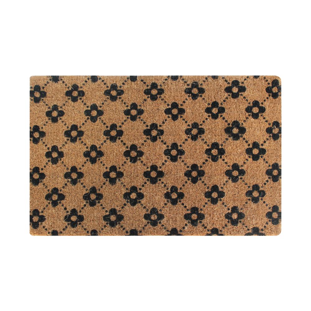 Large Ogee Floral 24 In X 36 In Coir Door Mat A1home200099 The