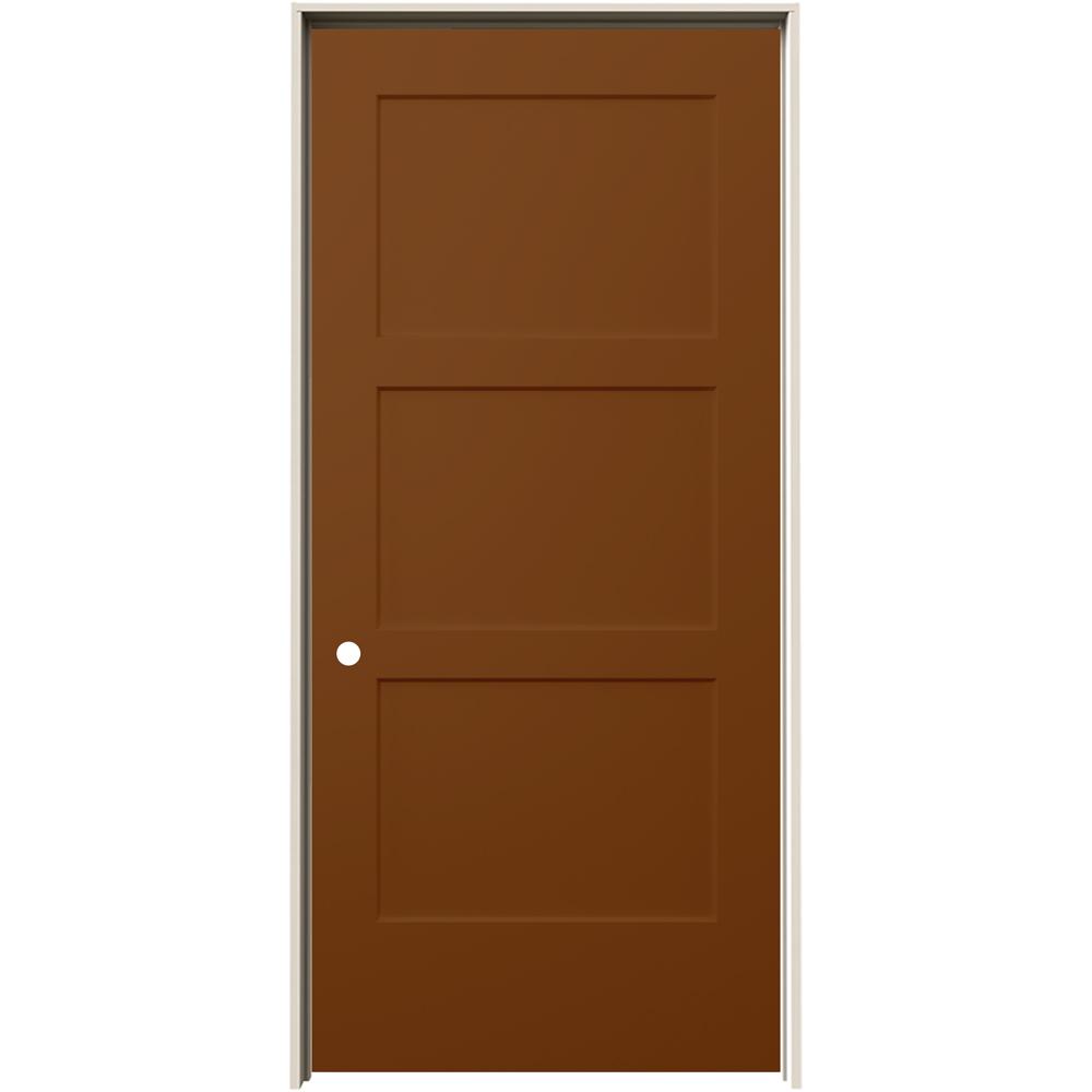 Jeld Wen 36 In X 80 In Birkdale Hazelnut Stain Right Hand Smooth Hollow Core Molded Composite Single Prehung Interior Door