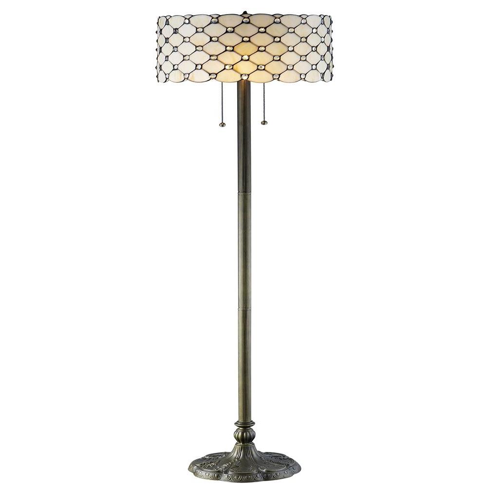Serena D'italia Tiffany Jeweled 60 in. Bronze Floor LampTF7048FLR