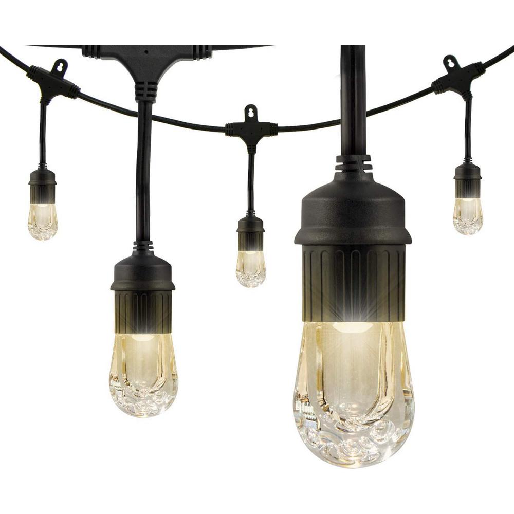 Enbrighten 24 Bulb 48 Ft Cafe Integrated Led String Lights Black Enbrighten 24 Bulb 48 Ft Cafe
