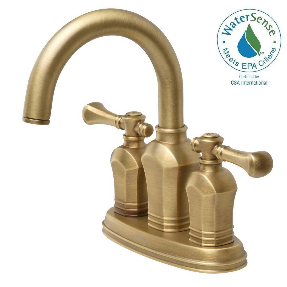 Pegasus Verdanza 4 in. Centerset 2Handle Bathroom Faucet in Antique