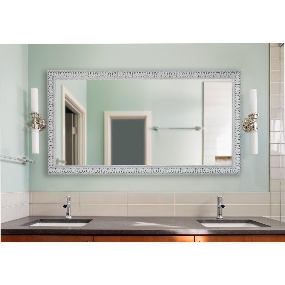 70 In X 35 French Victorian White Double Vanity Wall Mirror French Victorian White Double Vanity Wall Mirror