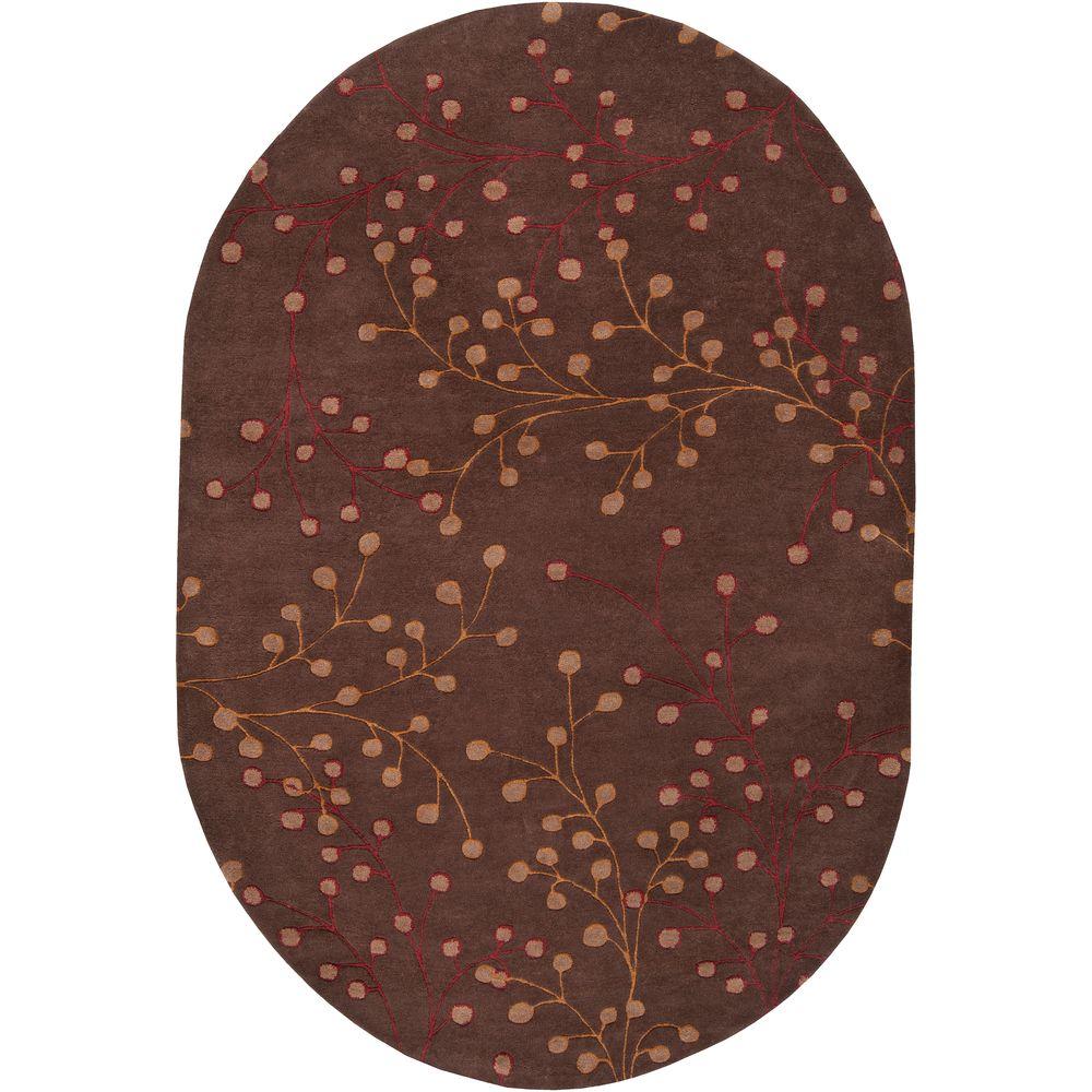 Artistic Weavers Hughson Chocolate 6 Ft X 9 Kidney Area Rug Oval Area Rug