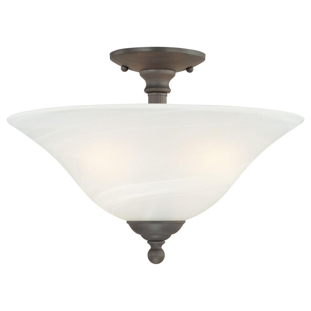 Thomas Lighting Riva 3-Light Painted Bronze Ceiling Semi ...