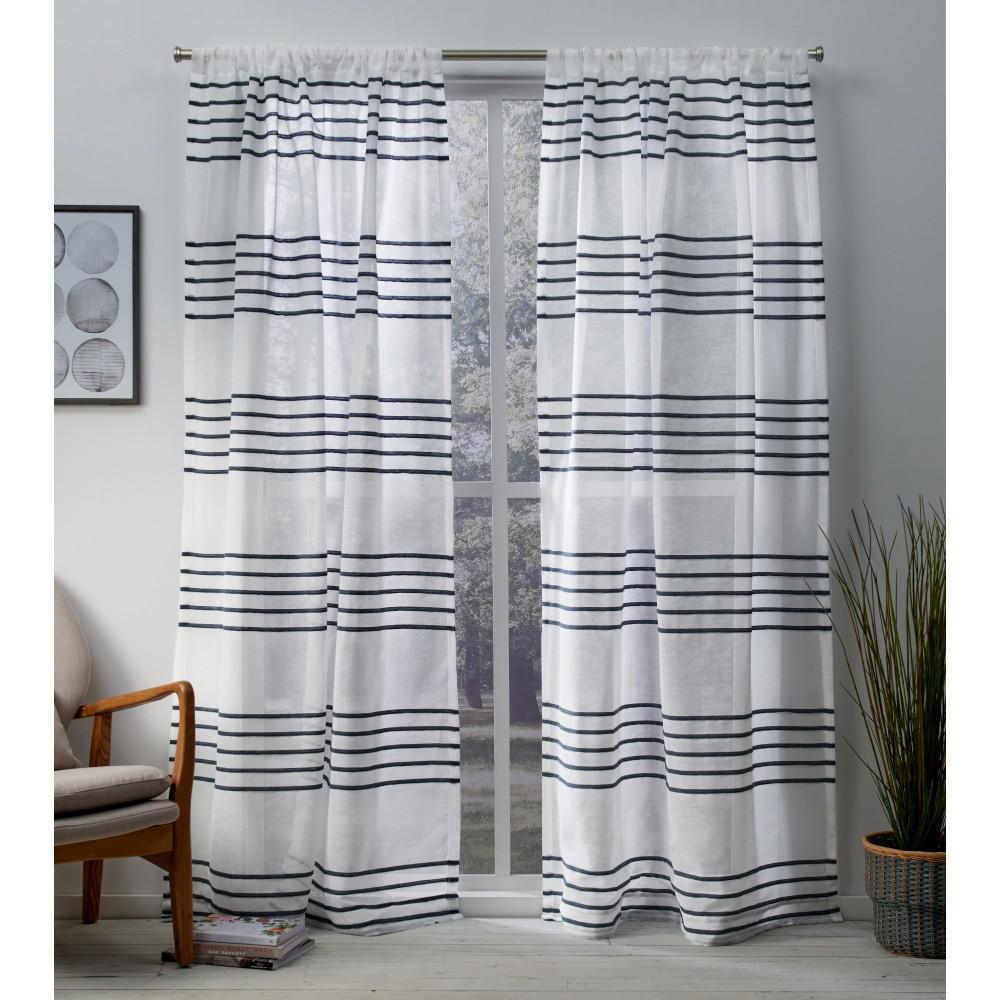 Monet 54 In W X 84 In L Sheer Rod Pocket Top Curtain Panel In