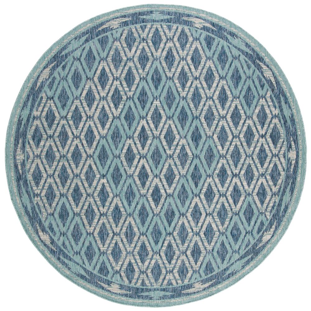 Safavieh Courtyard Navy/Aqua 7 ft. x 7 ft. Indoor/Outdoor Round Area RugCY8531394217R The