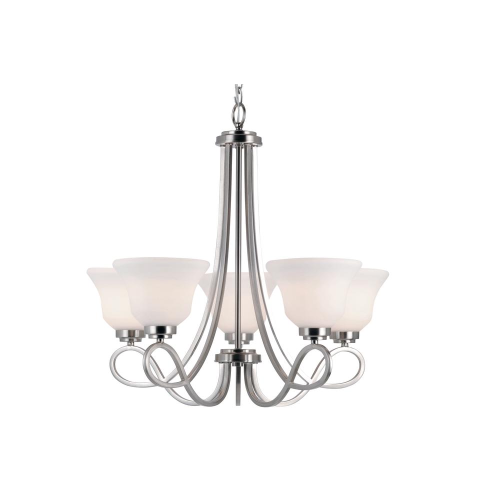 UPC 736916570138 product image for Bel Air Lighting Stewart 5-Light Ceiling Brushed Nickel Incandescent Chandelier | upcitemdb.com