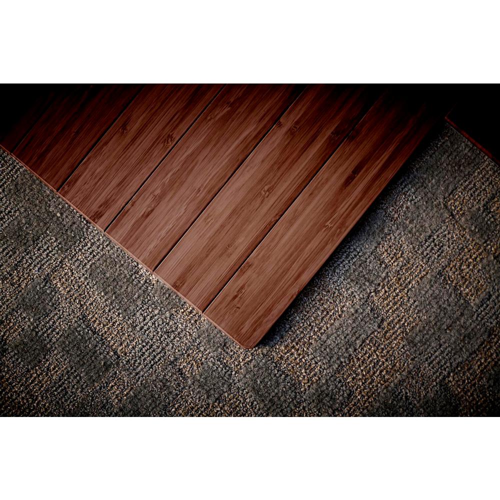 Anji Mountain Walnut 48 In X 52 In Bamboo Roll Up Chair Mat With